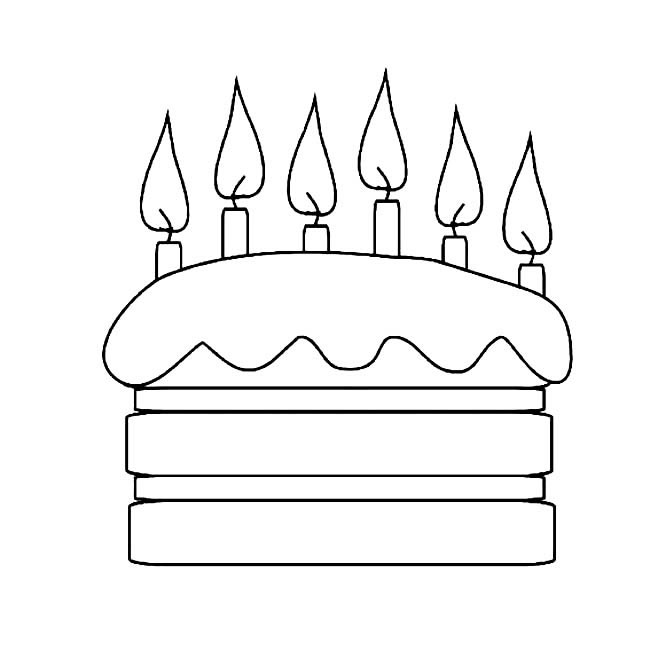 生日蛋糕物品简笔画步骤图片大全
