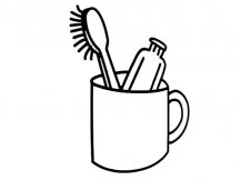 牙刷口杯物品简笔画步骤图片大全