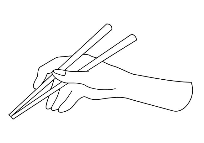 手拿筷子物品简笔画步骤图片大全