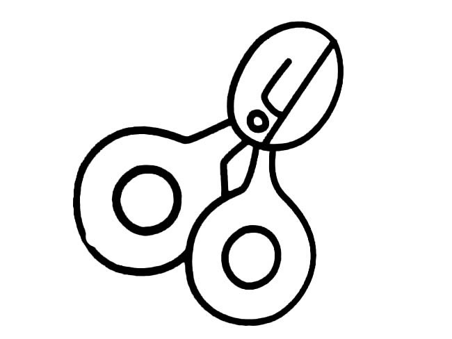 剪刀物品简笔画步骤图片大全
