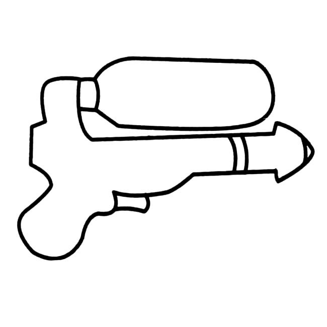 玩具水枪物品简笔画步骤图片大全