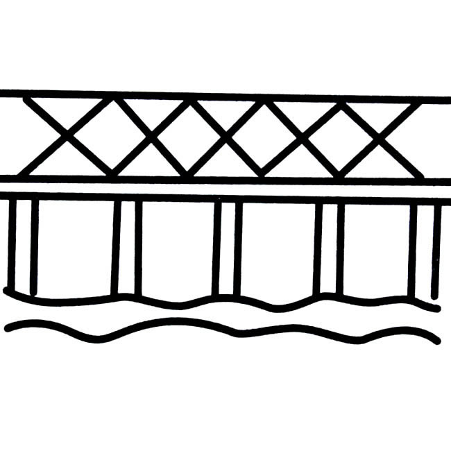 铁路大桥简笔画图片大全
