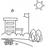 小学校简笔图片