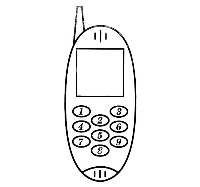 老年手机简笔画大全