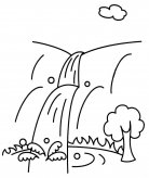 瀑布风景简笔画图片
