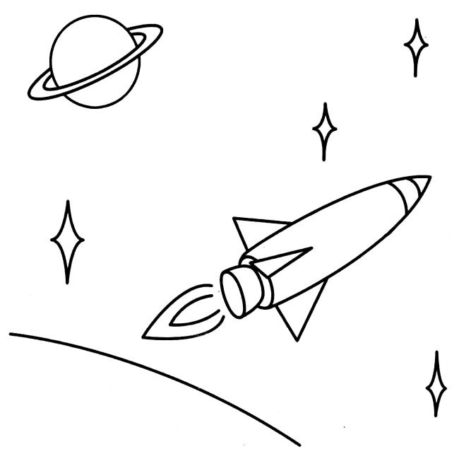 太空风景简笔画图片