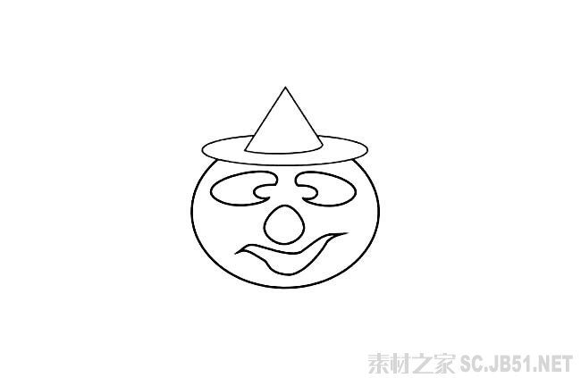 万圣节面具简笔画图片
