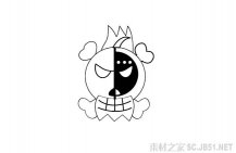万圣节面具简笔画图片
