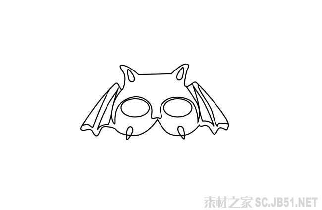 万圣节面具简笔画图片