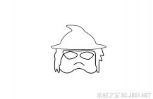 万圣节面具简笔画图片