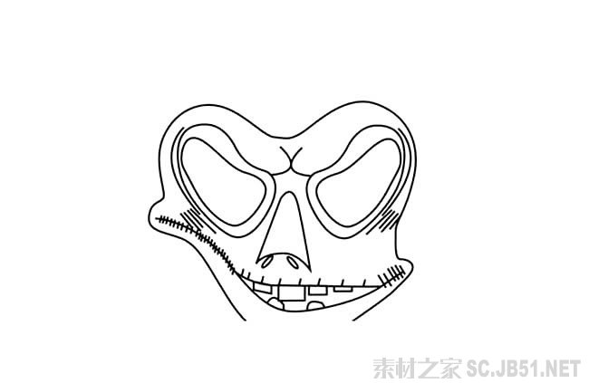 万圣节面具简笔画图片