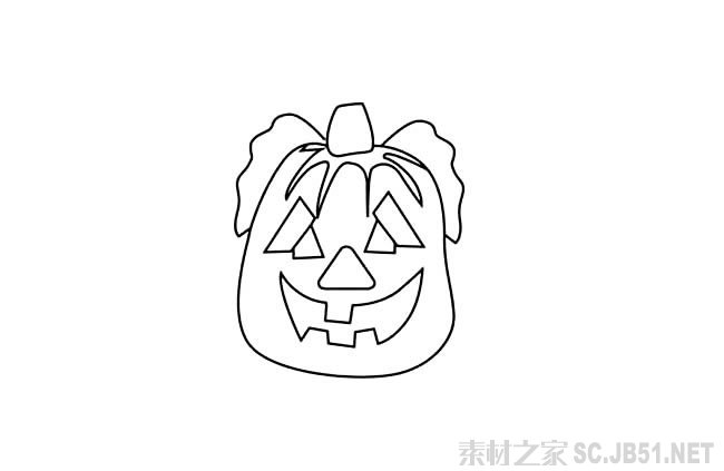 万圣节面具简笔画图片