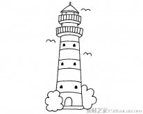 灯塔简笔画图片