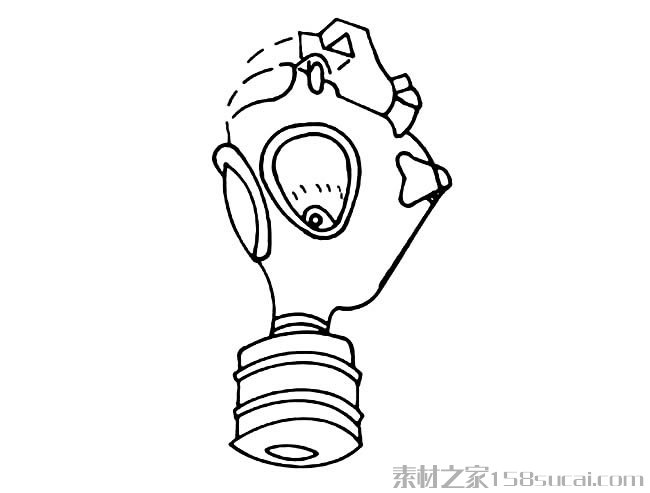 防毒面具简笔画图片