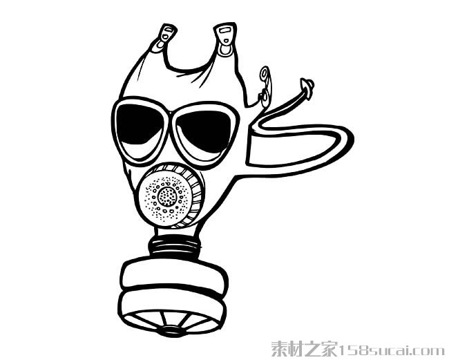 防毒面具简笔画图片