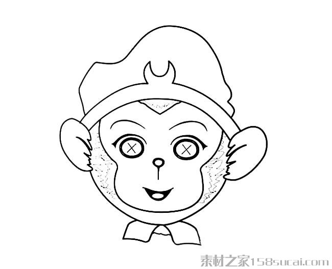 孙悟空面具简笔画图片