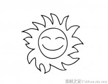 卡通太阳笑脸简笔画图片