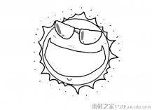 卡通太阳笑脸简笔画图片