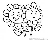 向日葵卡通简笔画图片