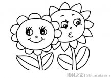 向日葵卡通简笔画图片