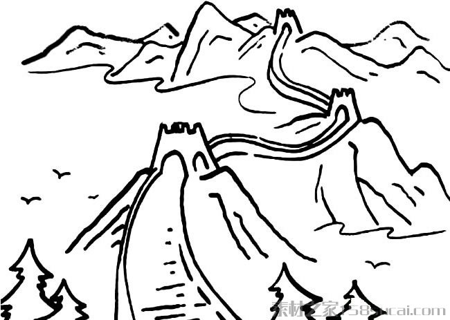 万里长城简笔画图片