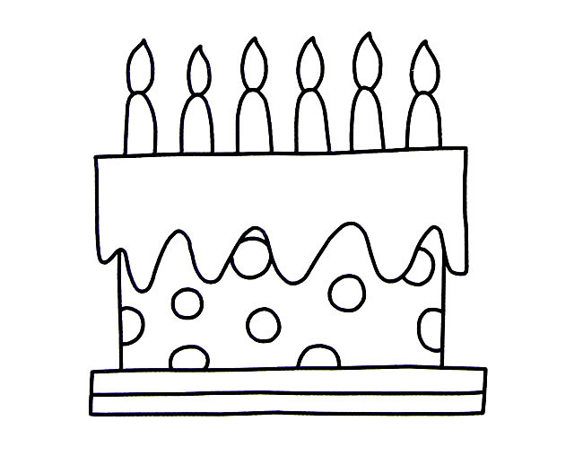 生日蛋糕简笔画图片
