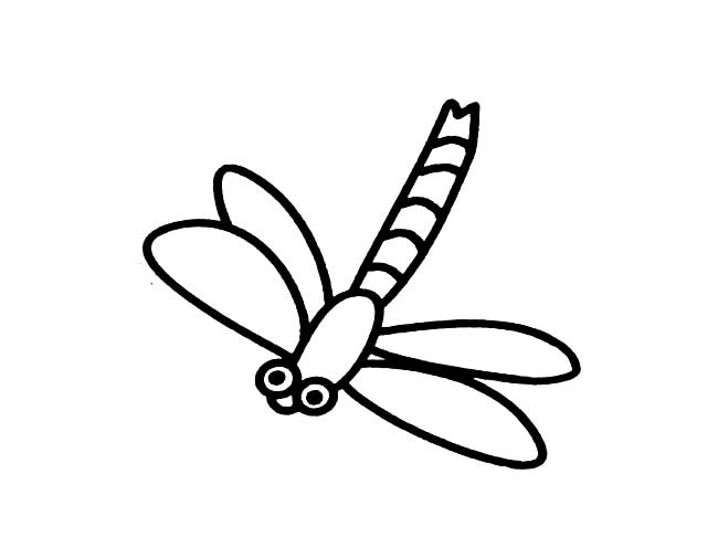 手绘竹蜻蜓简笔画