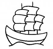 大海帆船简笔画图片