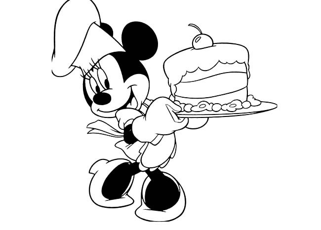 米老鼠捧着生日蛋糕简笔画图片