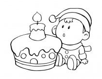 小朋友和生日蛋糕简笔画图片