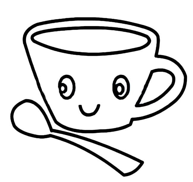 咖啡杯子简笔画图片