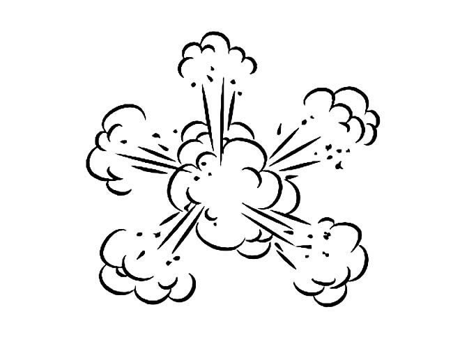 火药爆炸简笔画图片2