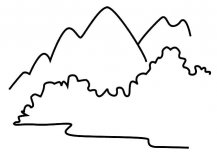 大山里的风景简笔画图片
