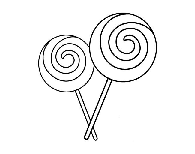 七彩棒棒糖简笔画