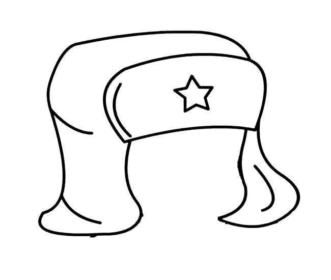 带五角星的雷锋帽简笔画图片
