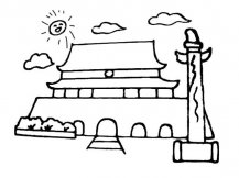 天安门简笔画步骤图片大全