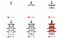 玲珑宝塔简笔画步骤图片大全