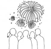 美丽烟花风景简笔画步骤图片大全二