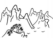 大山山峰风景简笔画步骤图片大全