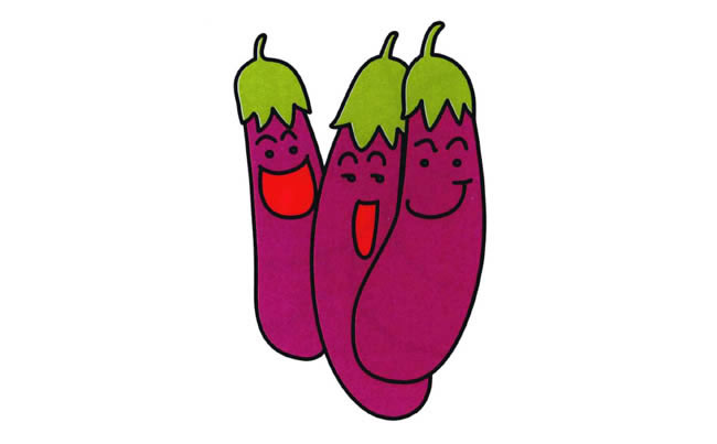茄子蔬菜简笔画步骤图片大全