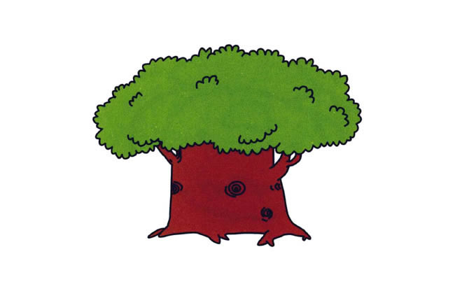 大榕树植物花简笔画步骤图片大全