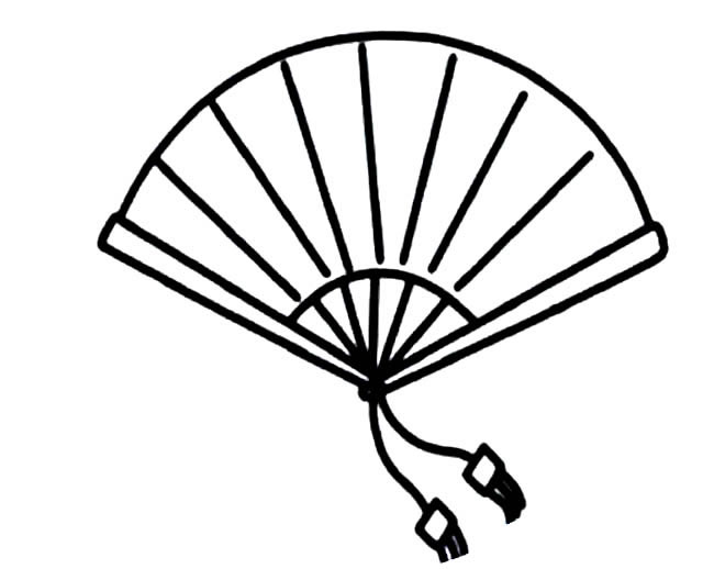 折扇物品简笔画步骤图片大全