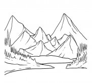 山峰风景简笔画步骤图片大全