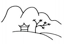 大山风光风景简笔画步骤图片大全