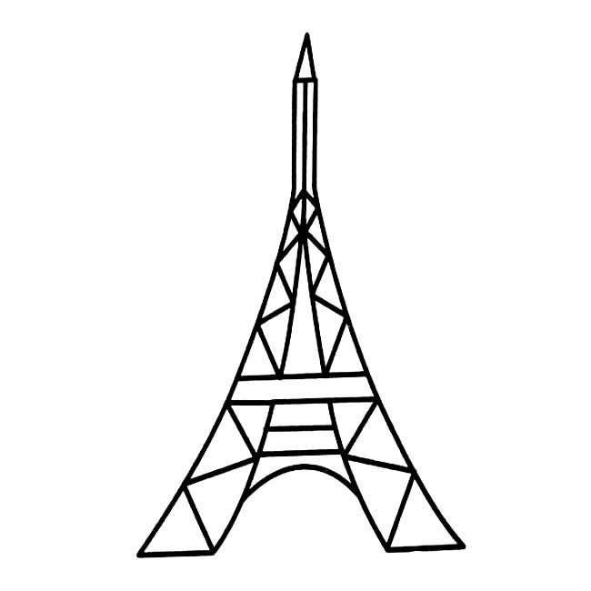 埃菲尔铁塔建筑简笔画步骤图片大全二