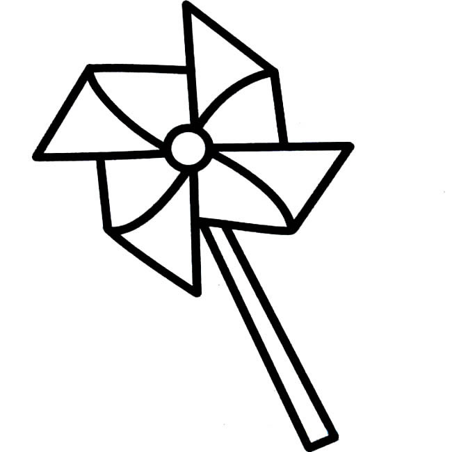纸风车物品简笔画步骤图片大全