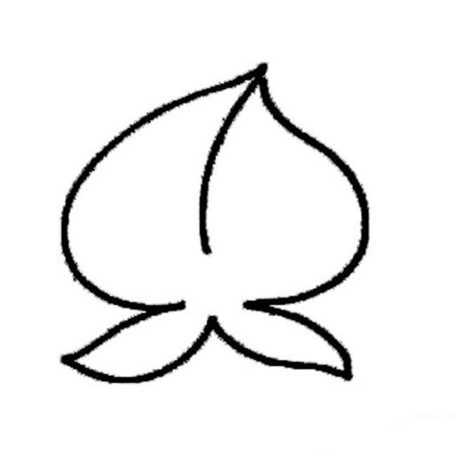一笔画桃子水果简笔画步骤图片大全