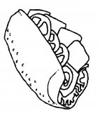 热狗食物简笔画步骤图片大全
