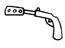 手枪武器物品简笔画步骤图片大全