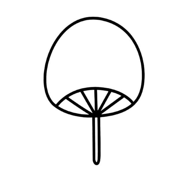 扇子物品简笔画步骤图片大全